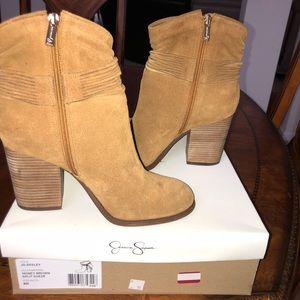 Jessica Simpson Honey Brown Split Suede Bootie